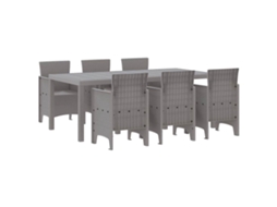 Maison Exclusive - Conjunto De Jantar Para Jardim 7 Pcs Cinzento-claro