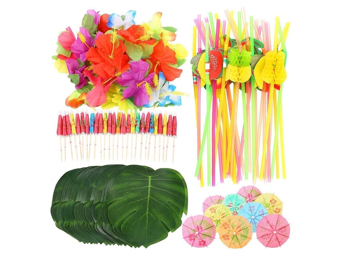Conjunto Decoração Festa Tropical Havaiana 108 Peças