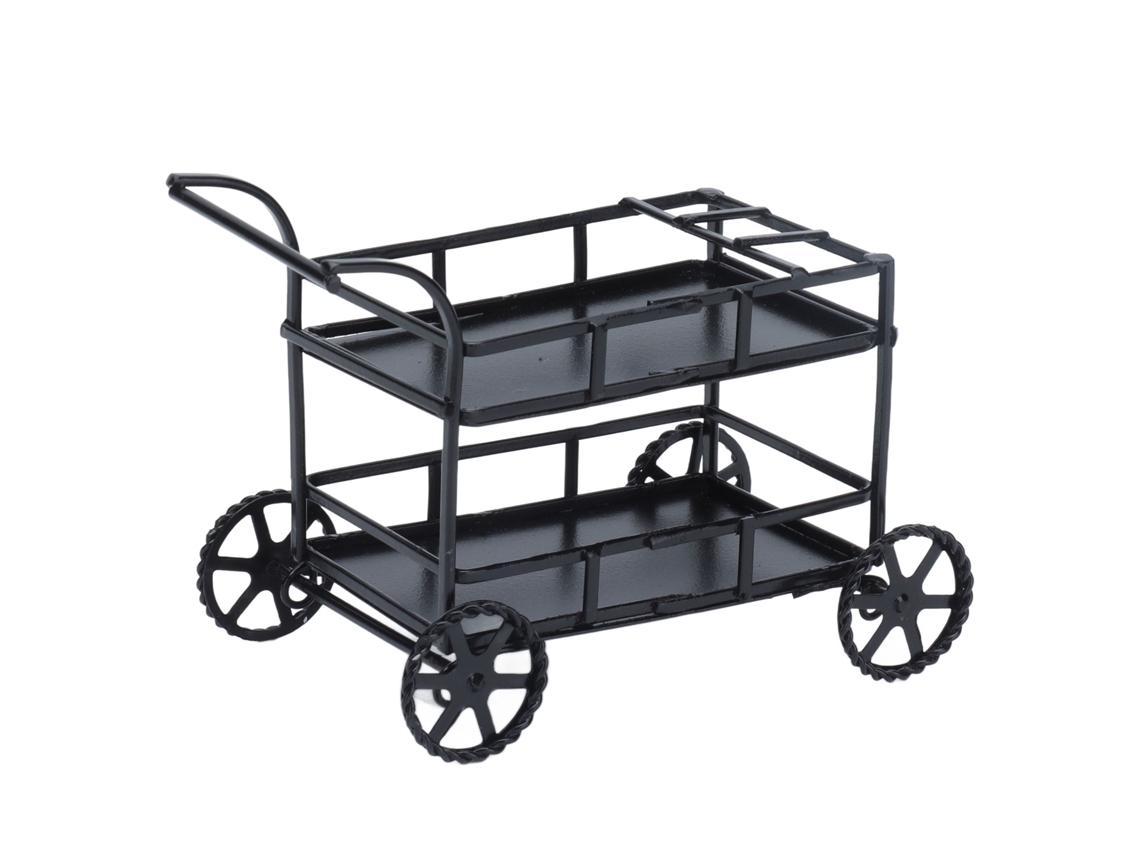 Primerox 1:12 Carrinho de Cozinha em Metal Miniatura Acessório de Casinha de Bonecas para Crianças