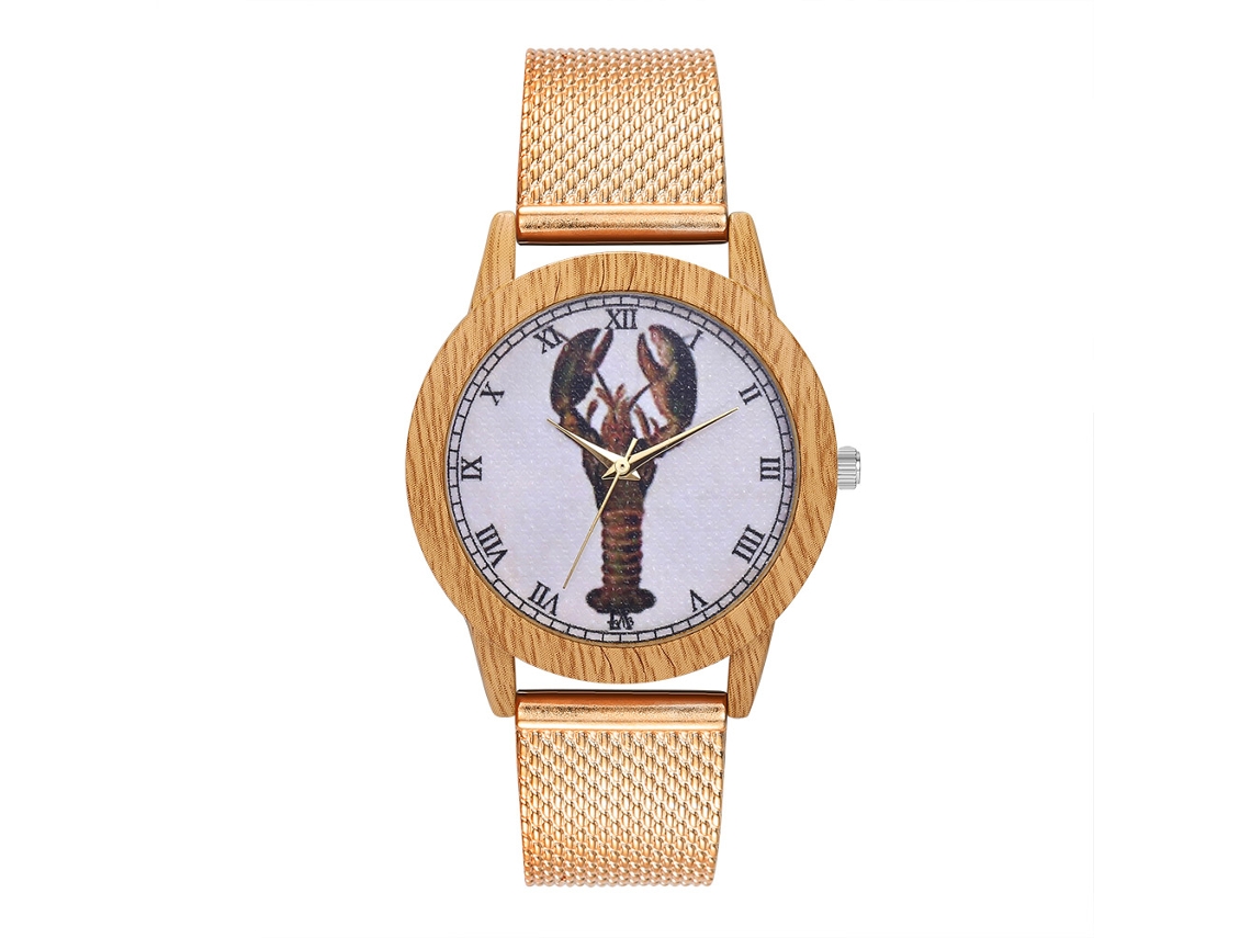 Reloj De Pulsera De Cuarzo Simple Unisex Con Correa De Silicona Zhoulianfa (oro Rosa)