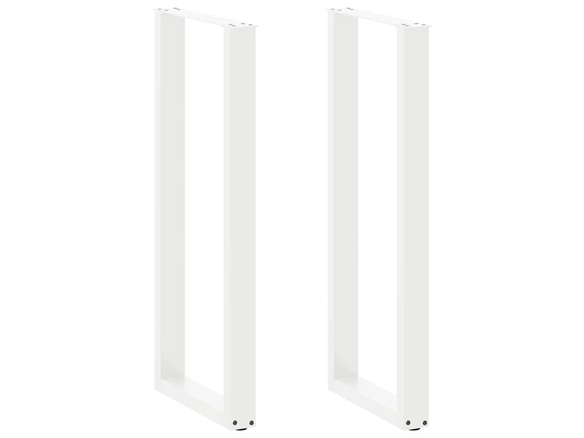 vidaXL Pernas mesa centro 2 pcs forma de U 50x(110-111) cm aço branco