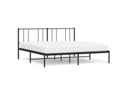 Estrutura de Cama em Metal com Cabeceira Preto MAISON EXCLUSIVE 180x200 cm