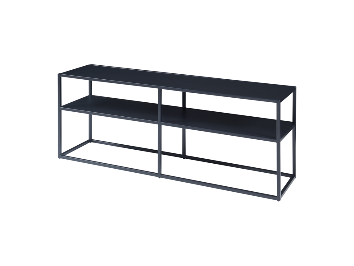 Mesa Tele Solund com 2 Prateleiras em Aço 120X30X46 Cm Preto [EN.CASA]
