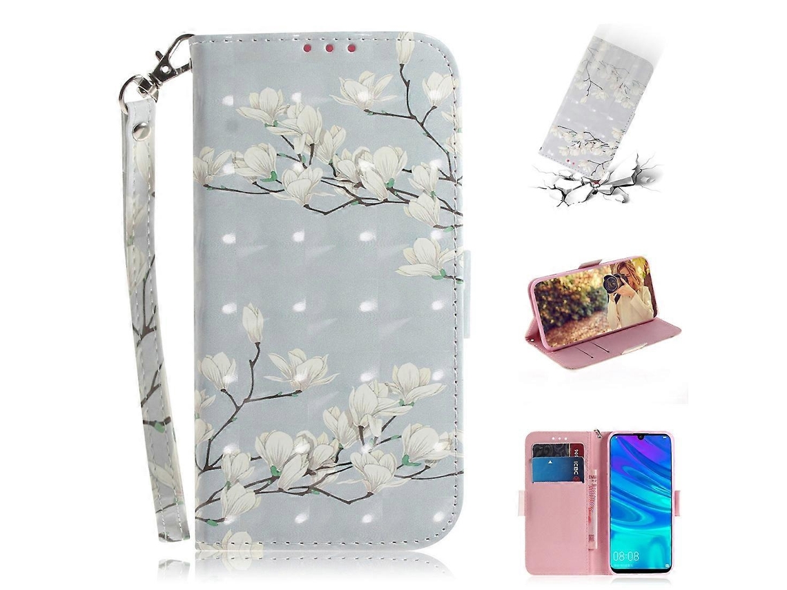 Capa De Couro Com Padrão 3d Para Huawei P Smart+ 2019