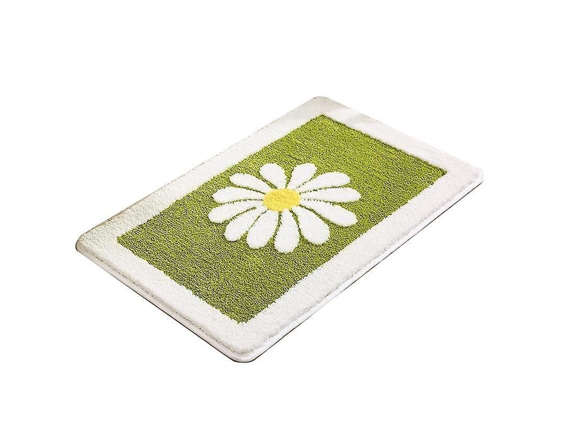 Tapete De Banheiro Macio E Fofo Com Absorção Rápida E Anti-derrubada - Verde Claro 40x60cm