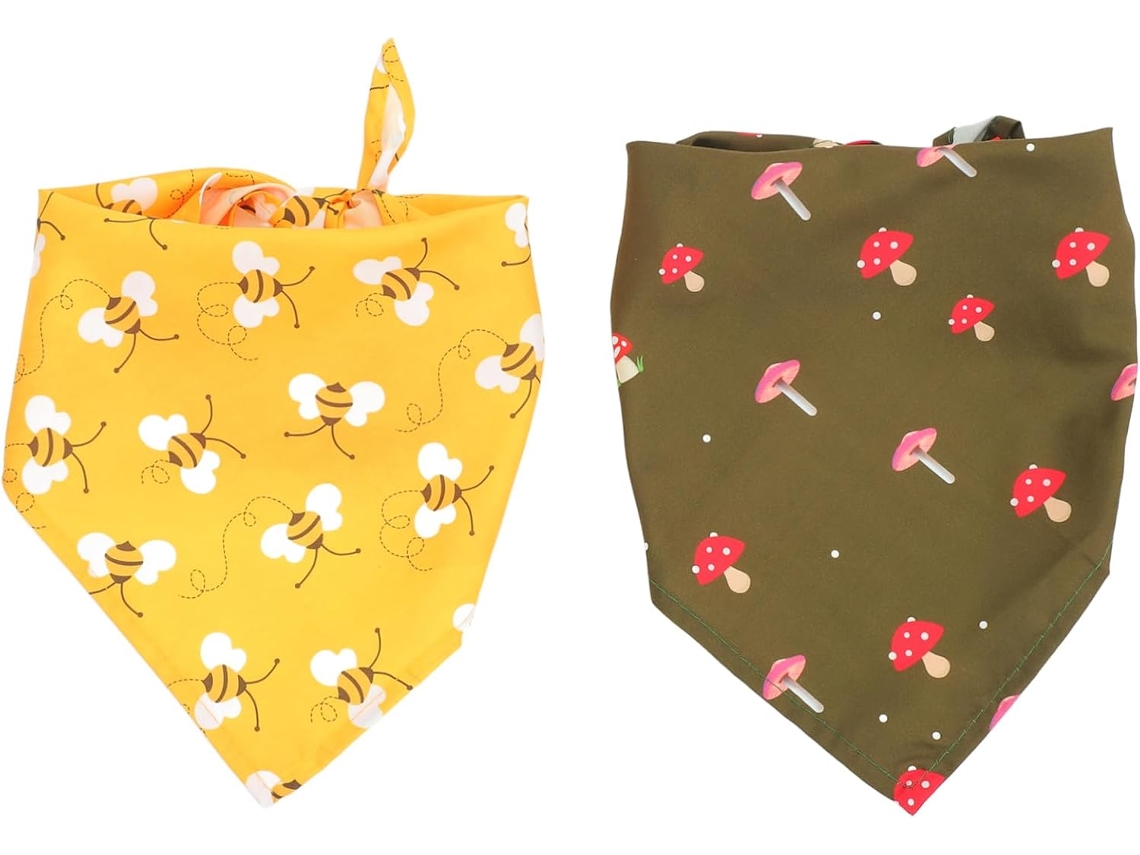 Bandana Triangular Estampada Cães Popetpop, 2 Peças, Poliéster