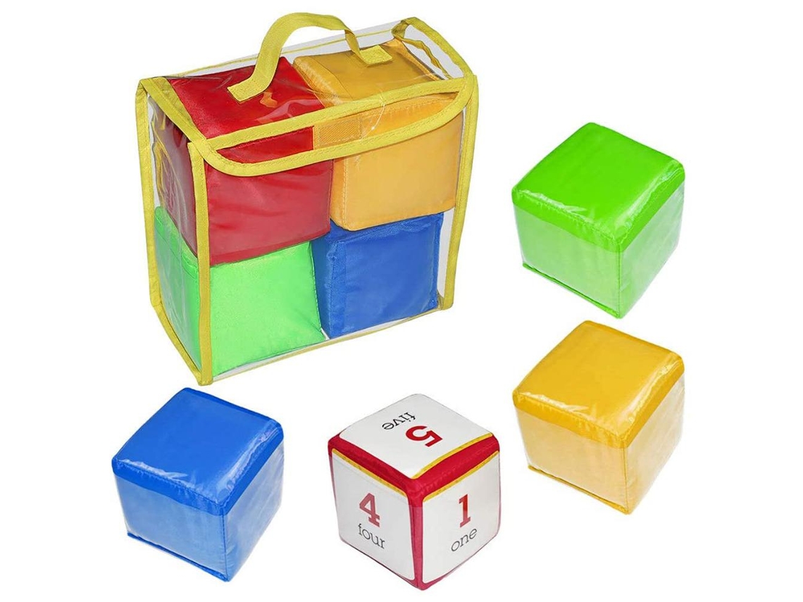 Mali brinquedos de Dados Macios para Crianças com Bolsas Transparentes Brincadeiras Educativas Multicoloridas