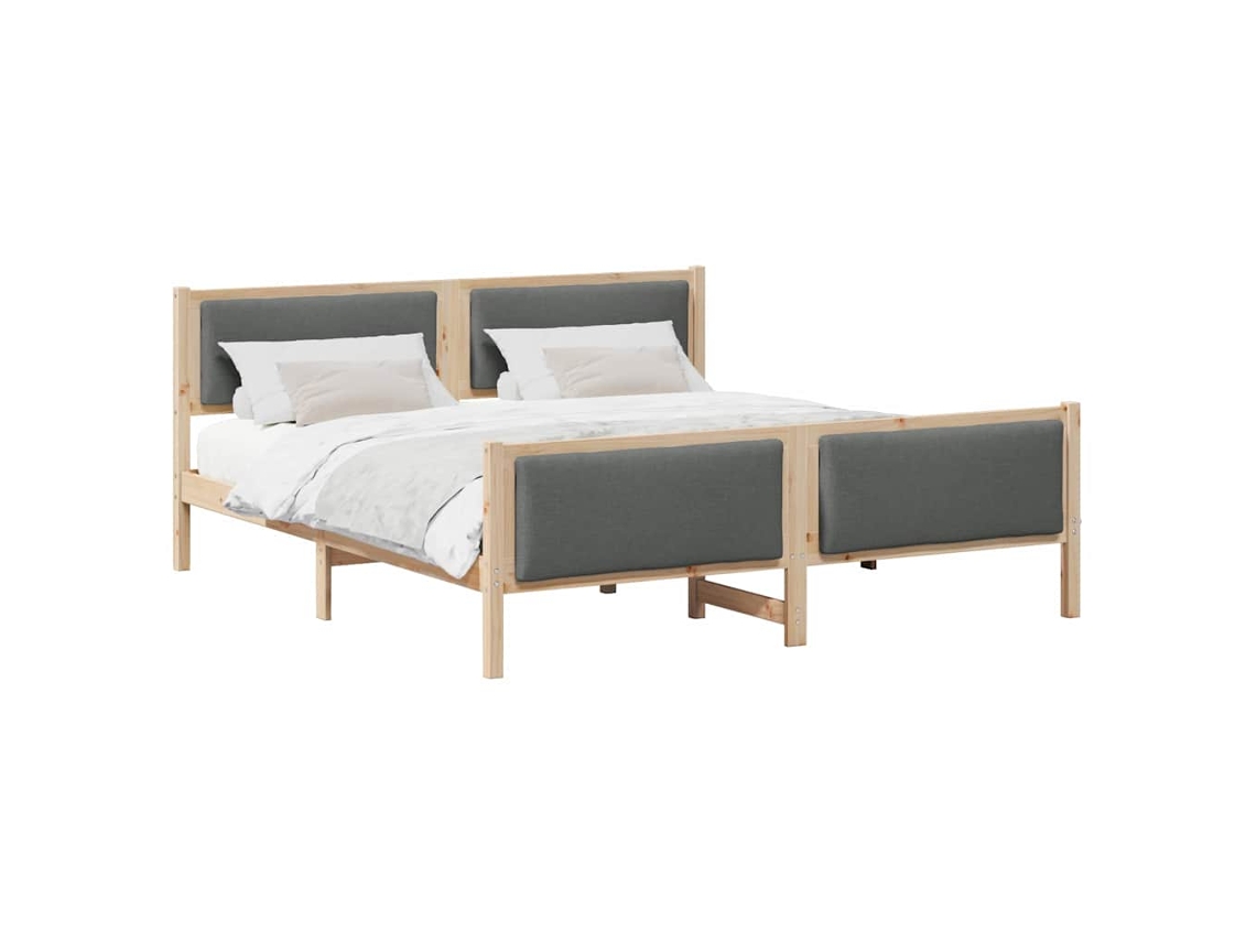 Estrutura da Cama Cinza Escuro 180 X 200 Cm Tecido MAISON EXCLUSIVE