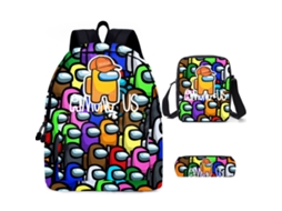 Mochila Escolar 3d Conjunto De Três Peças