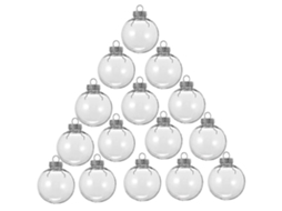 Conjunto De 15 Bolas De Natal Redondas E Transparentes, Para Encher E Decorar Sua Árvore De Natal. Feitas De Plástico. Hengjian