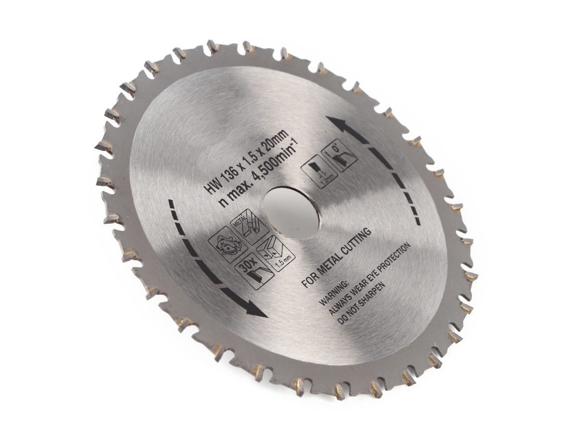 Disco de serra circular para corte de metal, 136x1,5x1,2x20x30d, ferramenta para ferragens
