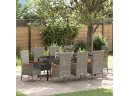 Vidaxl Conjunto De Jantar Para Jardim 9 Unid. Cinzeto