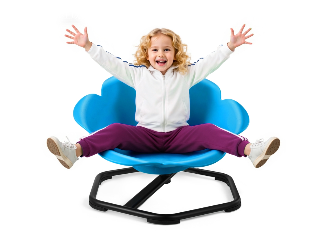 Cadeira Giratória Infantil Sensorial Cilíndrica Azul 620 X 620 X 470 Mm Vevor