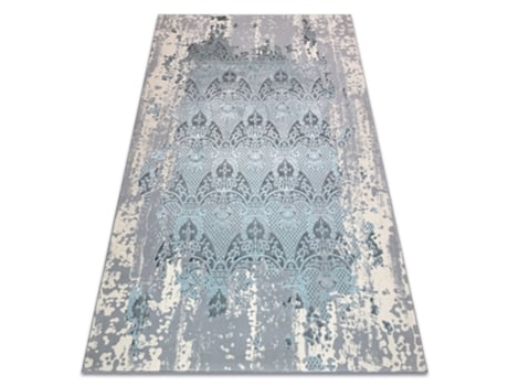 Tapete Moderno Core W3824 Ornamento Vintage - Estrutural, Dois Níveis, Azul Claro/Creme/Cinzento (120 x 170 cm)