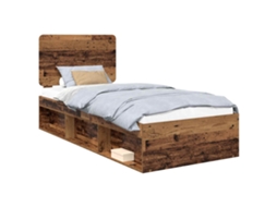 Estrutura da Cama com Cabeceira Madeira Antiga 75x190 cm MAISON EXCLUSIVE