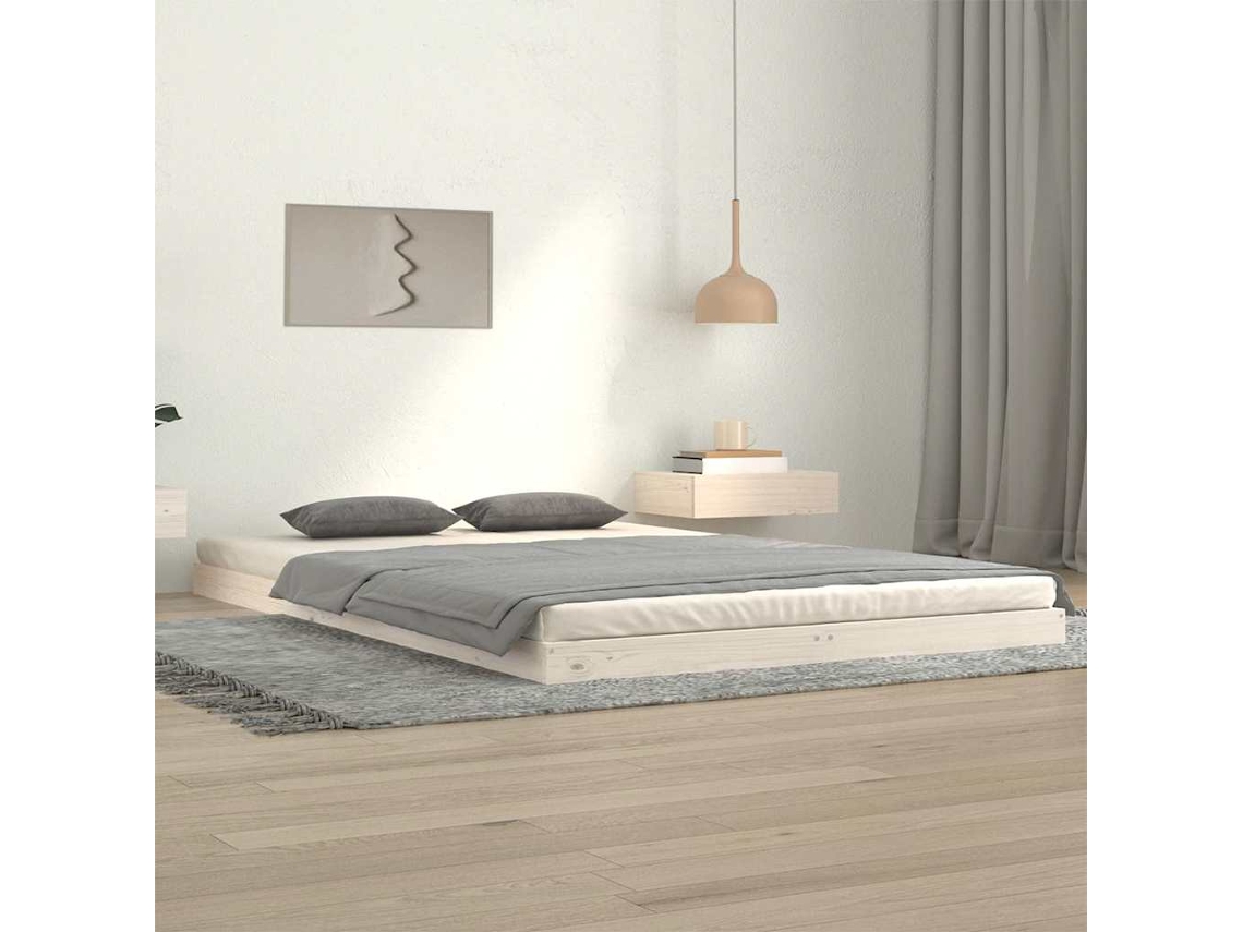 Vidaxl Estrutura De Cama 120x200 Cm Madeira De Pinho Maciça Branco2
