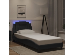 Vidaxl Estrutura de Cama Viana com Led Sem Colchão 90x190 Cm Preto