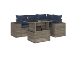 Conjunto de Sofá de Jardim, 5 Peças, Almofadas, Rattan Cinza MAISON EXCLUSIVE