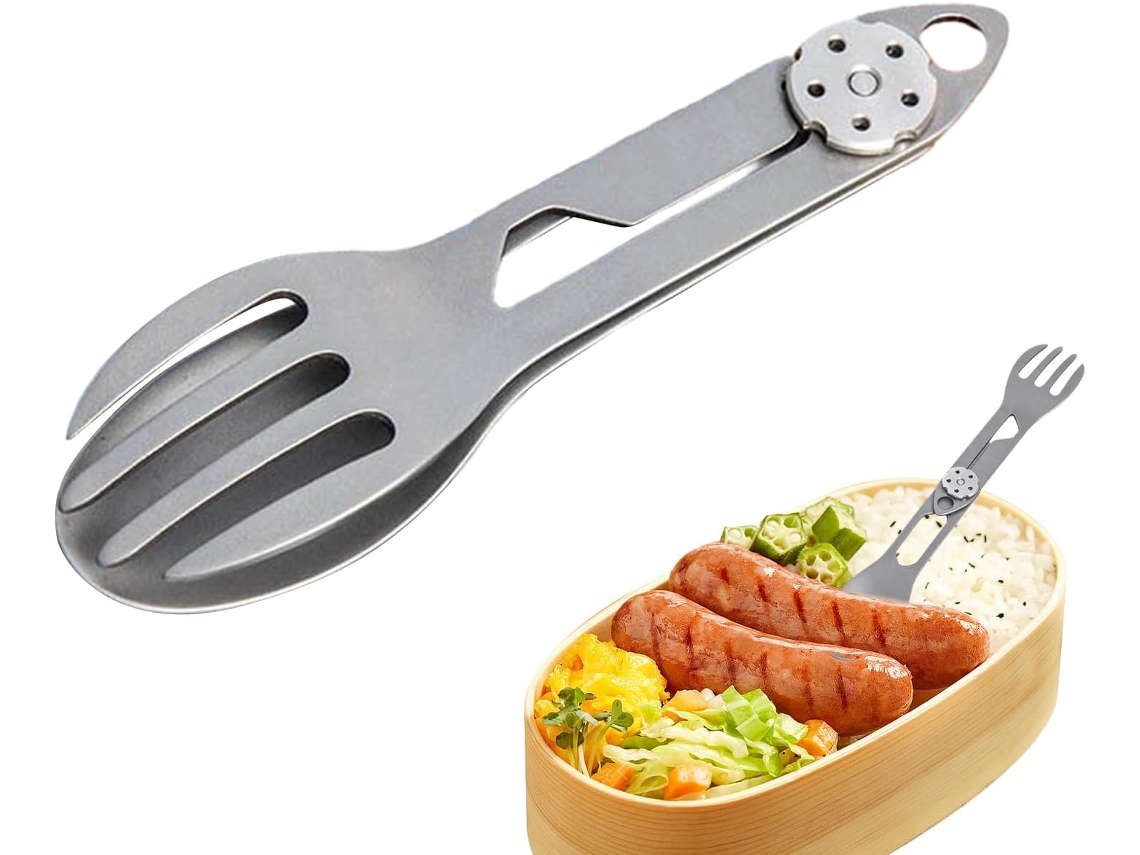 Conjunto De Colher E Garfo Giratório Em Titânio
