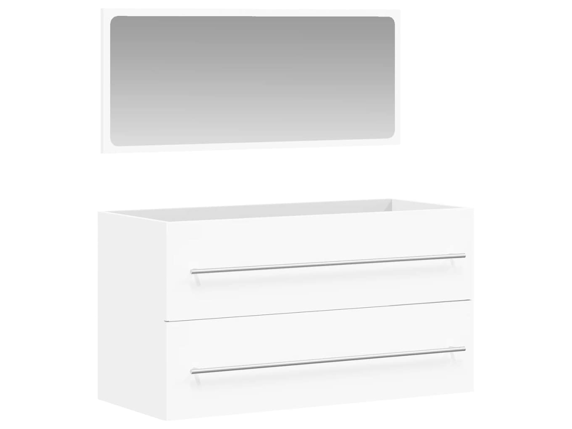 Bathroom Cabinet With Mirror, Bathroom Cabinets With Mirrors Vidaxl Branco Madeira Processada (n/a)