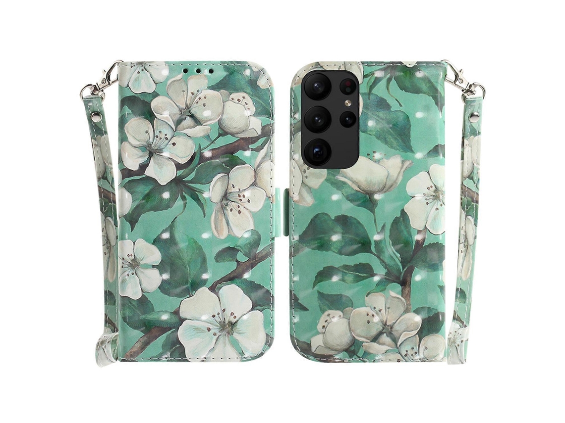 Capa De Celular Flip Em Couro Com Padrão 3d Colorido Para Samsung Galaxy S23 Ultra 5g
