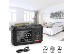 Lurelia Medidor De Qualidade Do Ar 5 Em 1 Hcho/tvoc/co2, Temperatura/humidade, Sensor Eletroquímico, Com Visor Lcd, Colorido