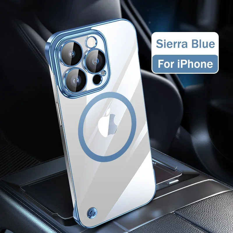 (azul 17) Capa Magnética Ultrafina Para Celular, Carregamento Sem Fio, Material Pc