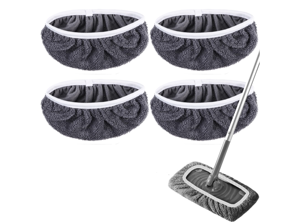 Panos De Microfibra Para Swiffer,kit Reutilizável De 4 Panos Para Limpeza Seca E Úmida Btforus (vassoura Não Incluída)