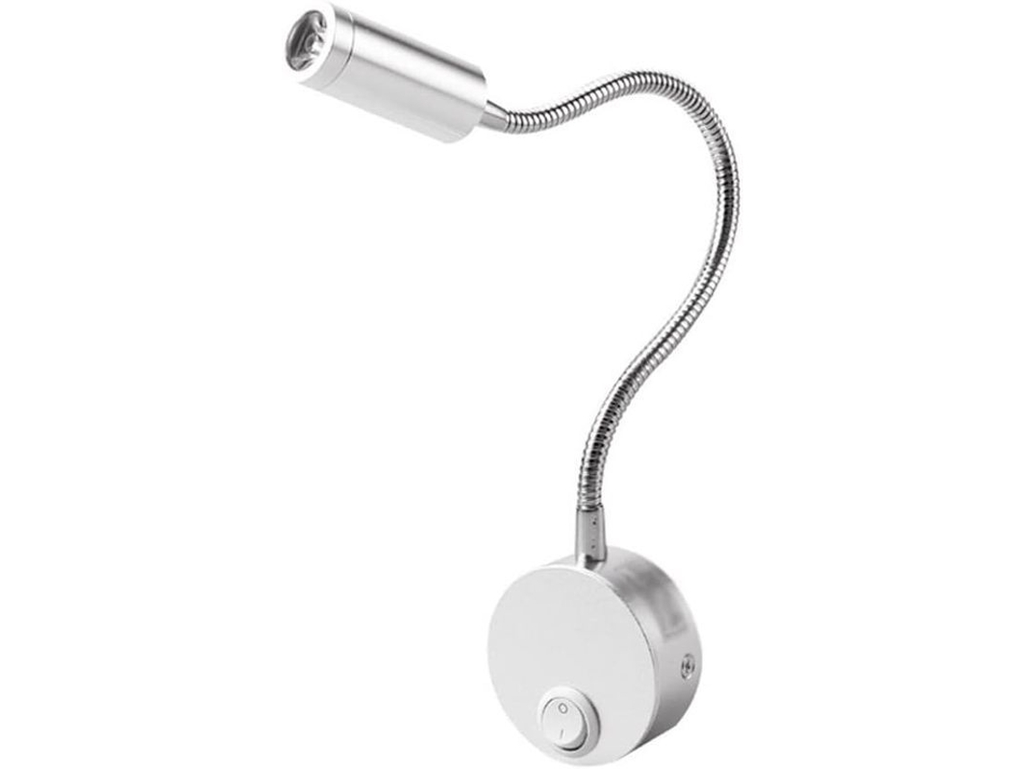 Lâmpada De Parede Flexível Led 1w Para Leitura Moderna Hotel Dormitório Alumínio Regulável