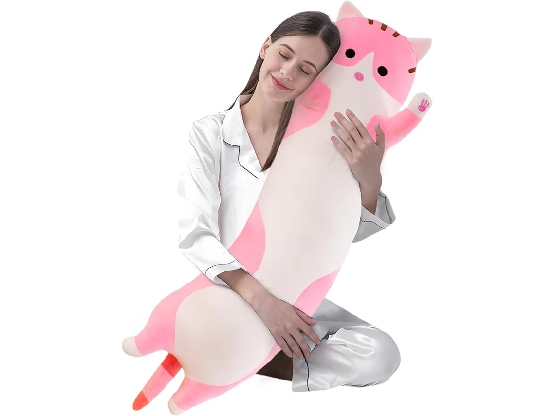 Almofada De Pelúcia Tressino Formato De Gato (110 Cm/43, 3 Polegadas) Rosa