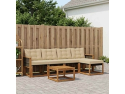 Vidaxl Conjunto De Sofás Para Exterior 6 Unid. Natural E Bege