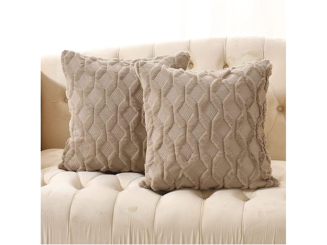 2 capas de almofada faux wool 18x18 polegadas Nova Line