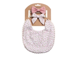 Kit Babador Reversível em Linho e Algodão Estampado para Bebê com Tiara Toalha de Saliva Dp021 9 XIAOMOYU