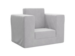 Vidaxl Sofá-cama Infantil Pelúcia Macia Cinzento-claro