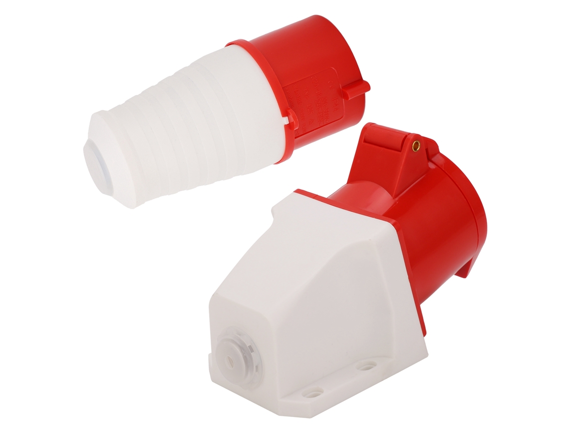 Plugue industrial à prova d'água de 32A e 5 pinos, 3 conectores fêmea, 220/380V/240/415V