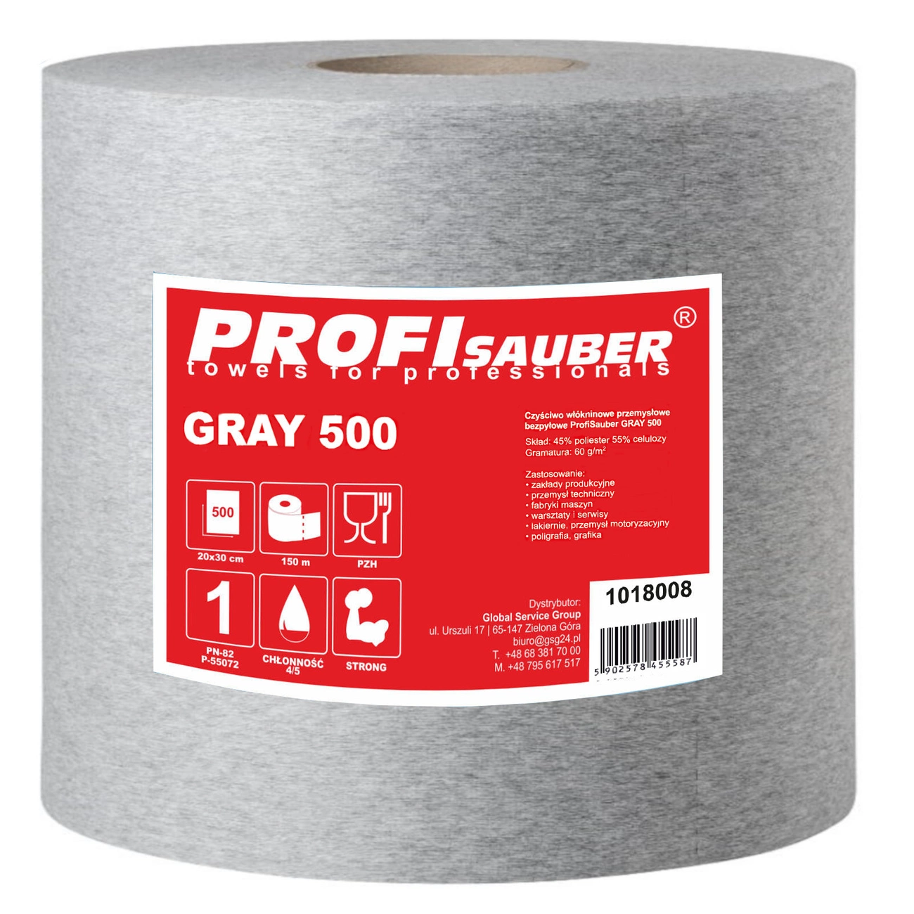 Profisauber Grey 500 Pano Não Tecido Antiderrapante Para Lavagem De Carros Profi Sauber