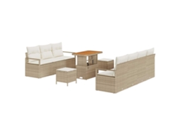 Maison Exclusive - Conjunto De Sofá De Jardim Com Almofada 10 Pcs Bege E Creme