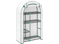 Estufa Telhado Redondo Branca 100x45x160cm Cultivo VOLTEDGE