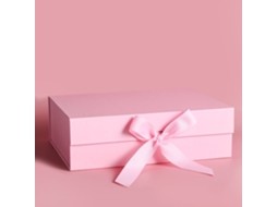 Caixa De Presente Rosa De Tamanho Médio Com Fita, Caixa De Presente Com Laço E Ímã. Aquaforge