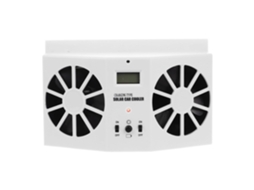 Exaustor para carro movido a energia solar em ABS branco para feiras e sistemas.