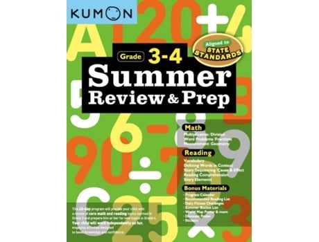 Livro summer review & prep: 3-4 de kumon (inglês)