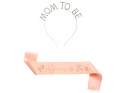 KOFIHETY Baby Shower Sash Party Decoração Mummy To Be Sash And Tiara, Mummy To Be Rhinestone Crown Headband Mummy To Be Gifts Party Acessórios Para Ela, Branco