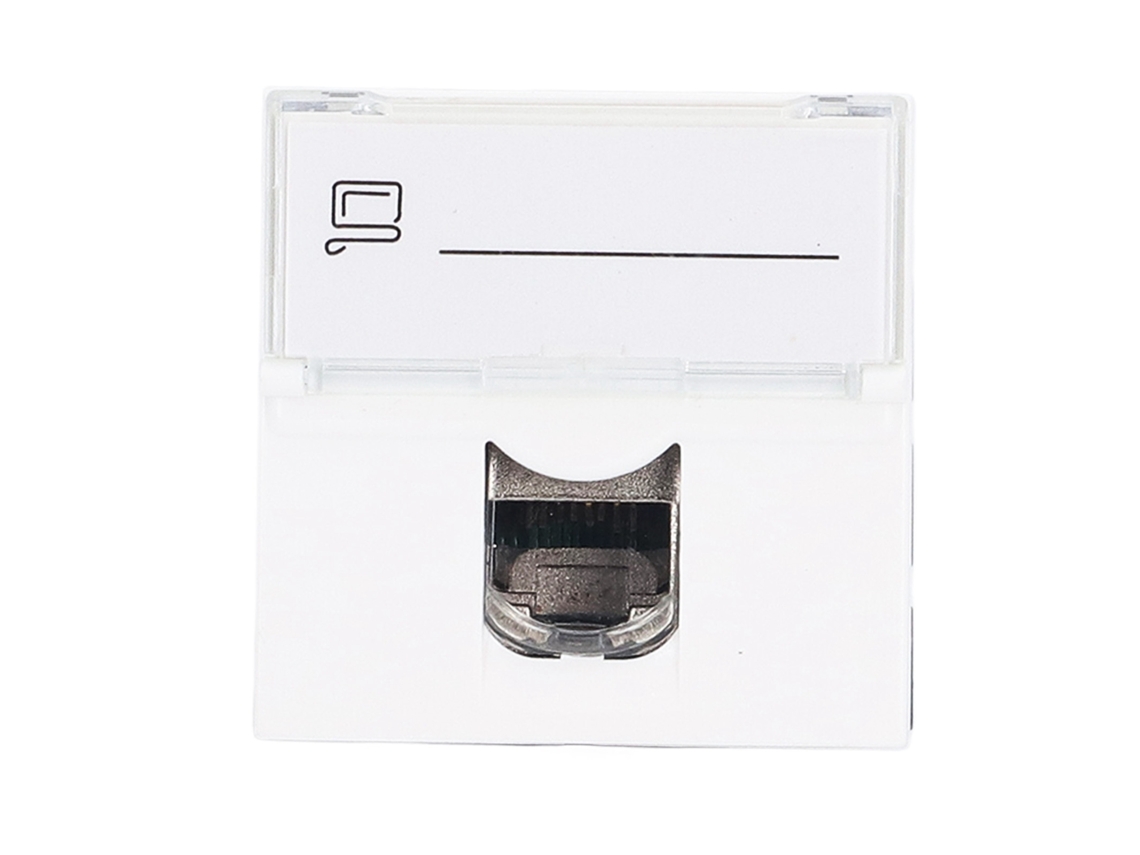 Módulo de Puerto de Rede Cat6a Rj45 Adaptador Francês Blindado Abs Acessório para Computador | S/MARCA