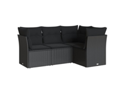 Garden Sofa Set, Garden Sofa Sets Vidaxl Preto Rattan / Vime (n/a)