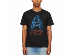 Rockinstone Jaws Movie Neon Black Adult T-shirt Size:s