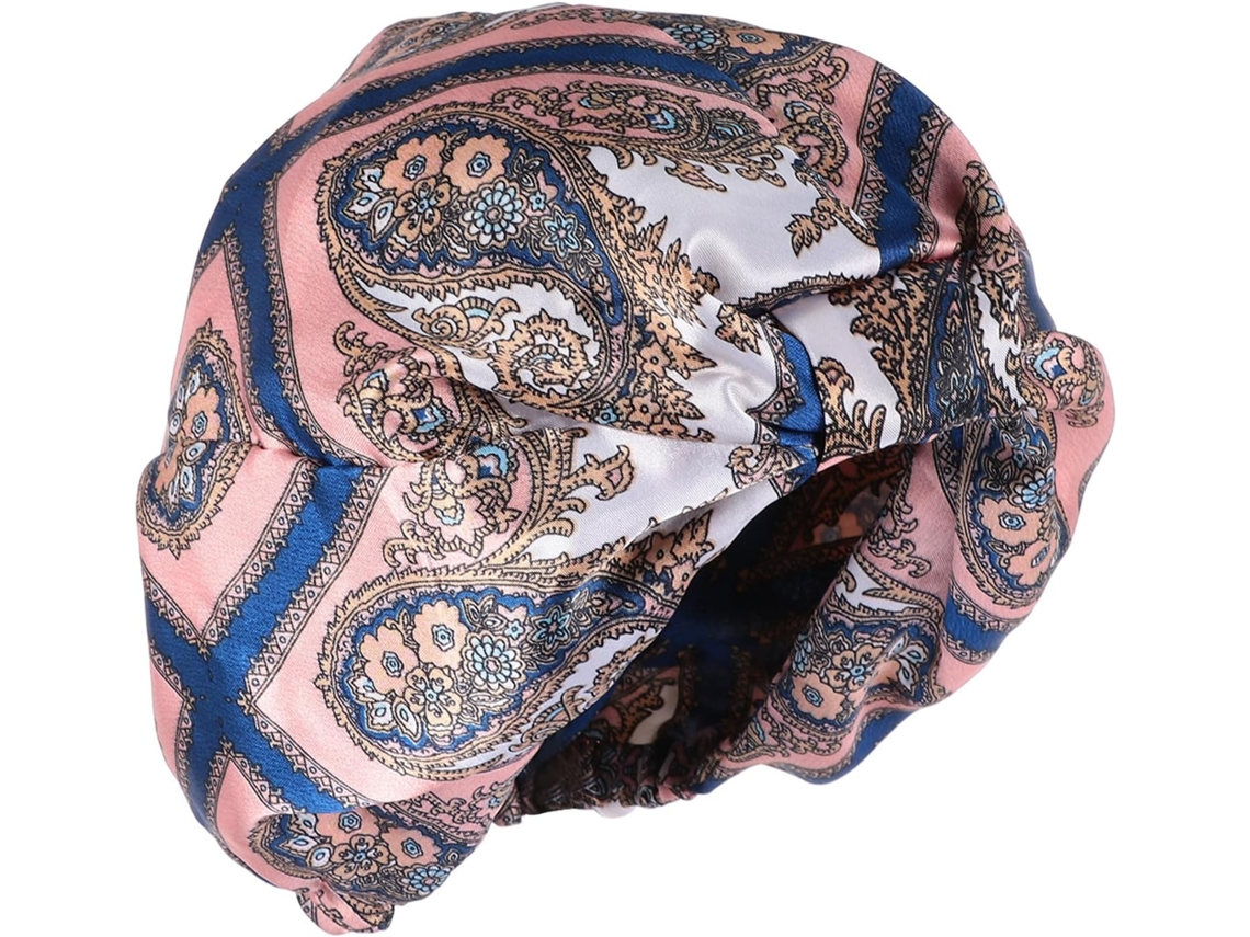 Touca De Dormir De Cetim Estampada, Dupla Elasticidade, Para Mulheres