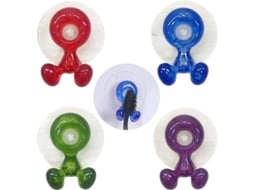Portavasos De Parede Com Ventosa 4 Peças Material Pvc Instalação Fácil Banheiro Duche Cores Variadas