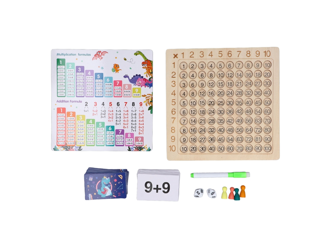 Tablero De Multiplicação E Soma 2 Em 1 Madeira Jogo Educativo Matemático Para Crianças