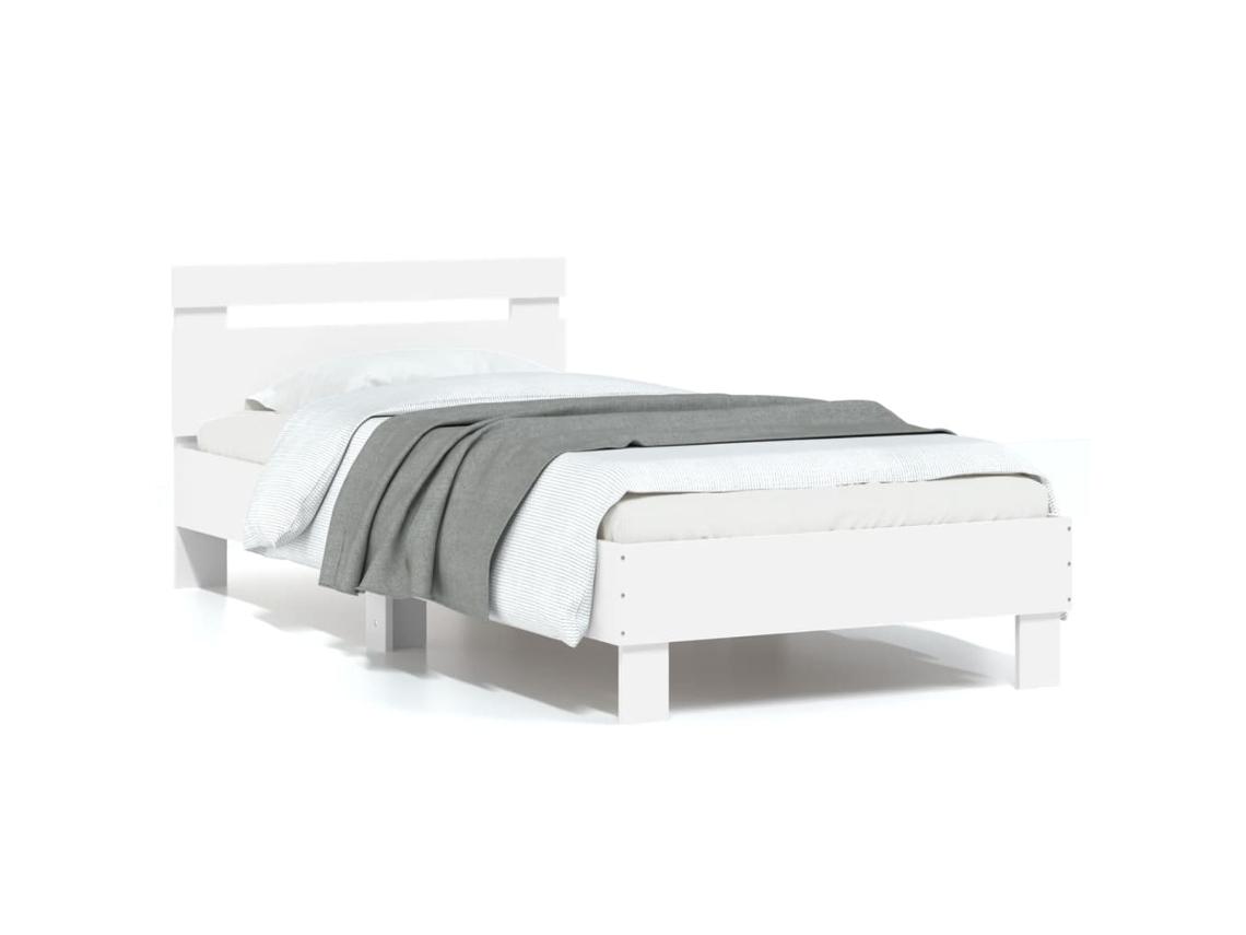 Estrutura de Cama com Cabeceira 90x200 cm Derivados Madeira Branco MAISON EXCLUSIVE (90x200 cm)