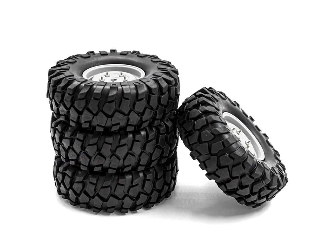 Pneus De Borracha Para Rc Crawler Com Aros De Roda Para 1/10 Traxxas Trx-4 Axial Scx10 90046 90047 Cc10